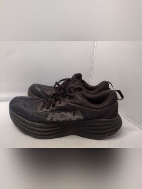 Hoka One One Mens Bondi 8 Triple Black Running Sneaker Size 14 2E EE